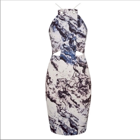 Kendall + Kylie x Topshop Marble Print Cutout Midi Dress Size 8 | ASOS Exclusive - Picture 10 of 10